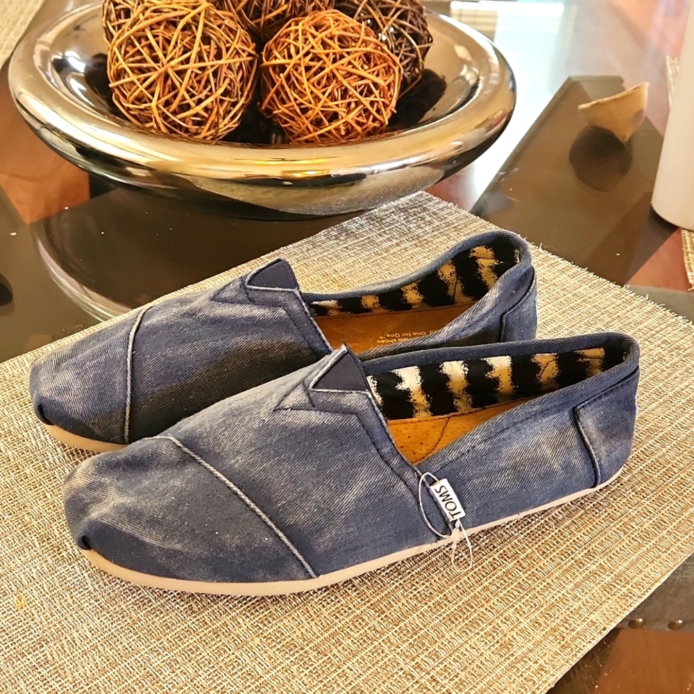Toms Classic Washed Denim Men 10 Alpargatas Shoes